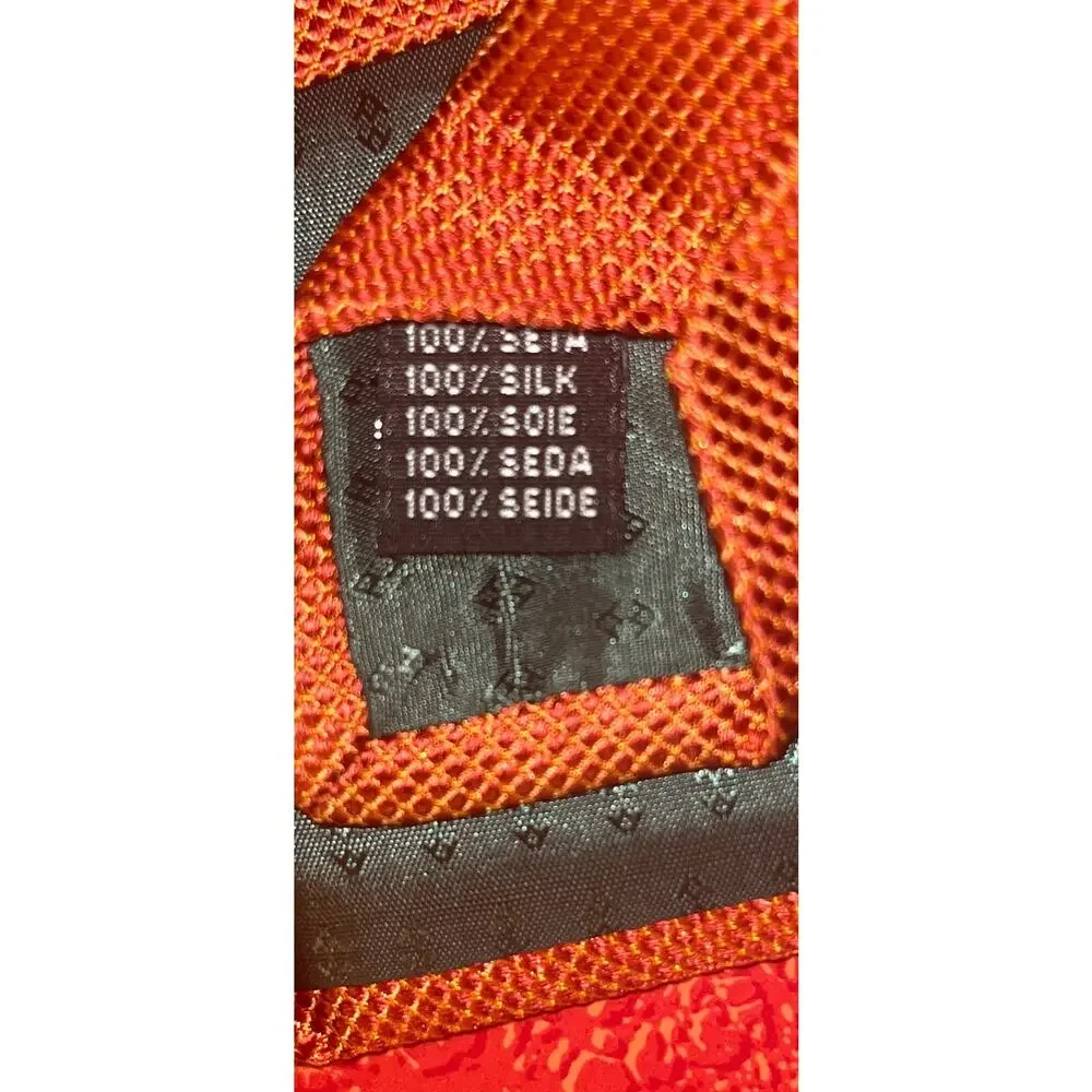 Zadi Andrew's Ties Orange/Brown Silk Made in Italy Necktie